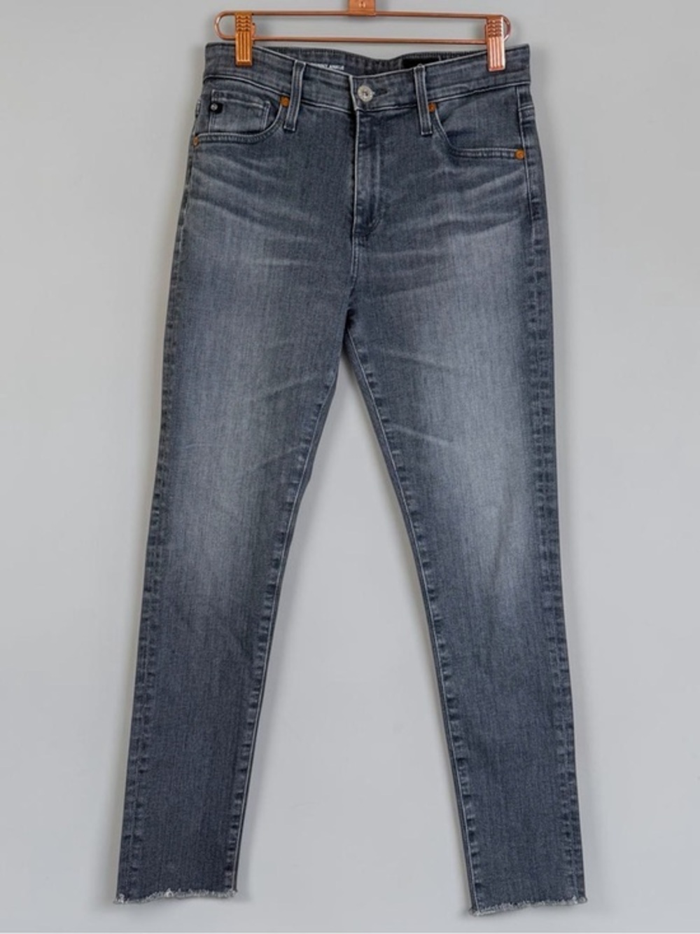 Ag Adriano Goldschmied The Farrah High Rise Skinny Ankle Jeans Gray Pearl 27